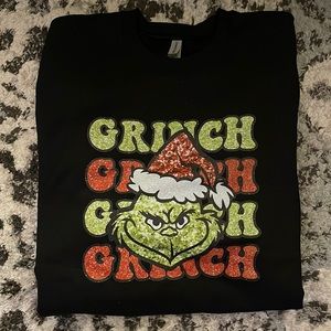 Grinch Faux Sequin Fleece Crewneck